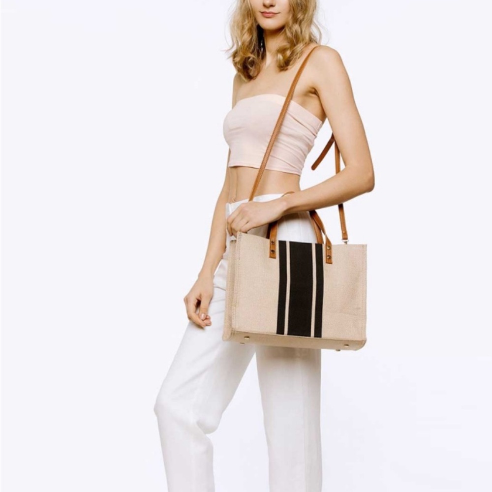 Stripe natural color bag BG
